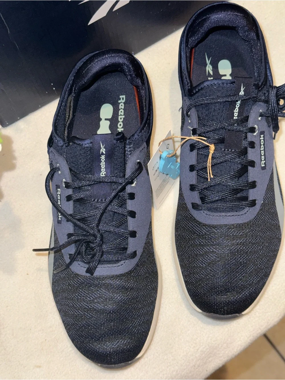 Reebok Men's Navy and Black Athletic Sneakers